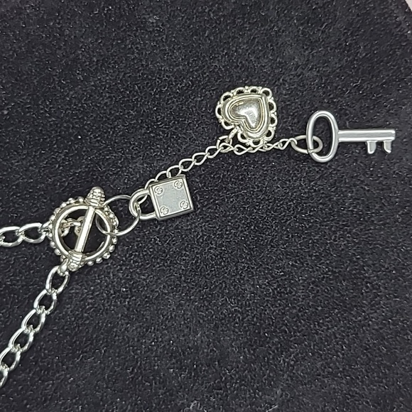 Valentine's Padlock Necklace Silver Tone Heart Key Unique Gift Love Handmade Fun - Picture 3 of 4